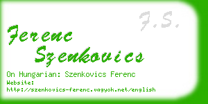 ferenc szenkovics business card